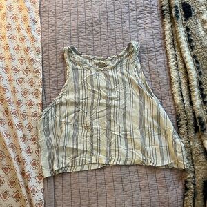 Billabong Blue and White Striped Crop Top
